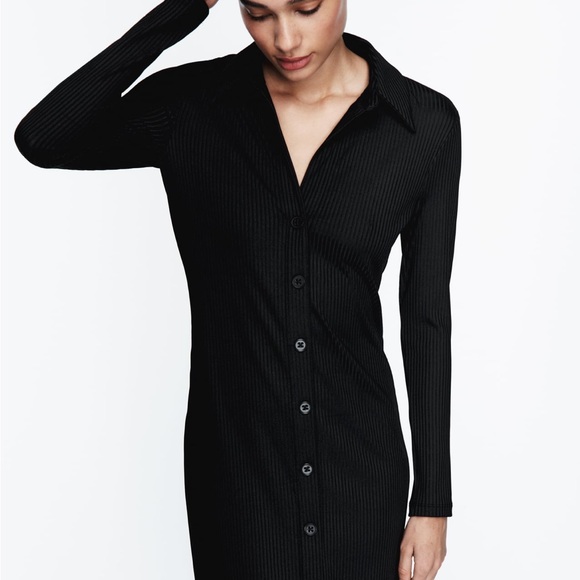 NWOT ZARA FITTED RIBBED DRESS - Picture 2 of 4